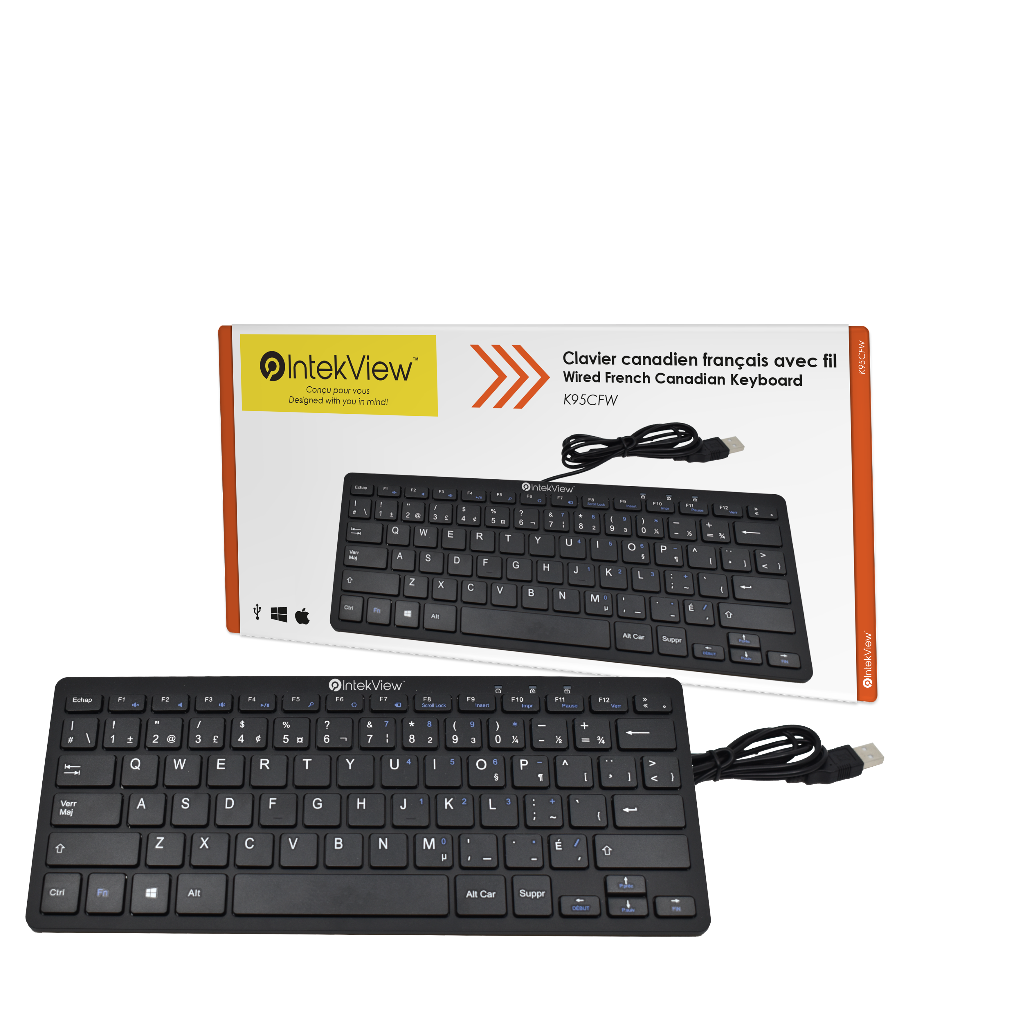 Mini Clavier IntekView Canadian Français Avec Fil 11''