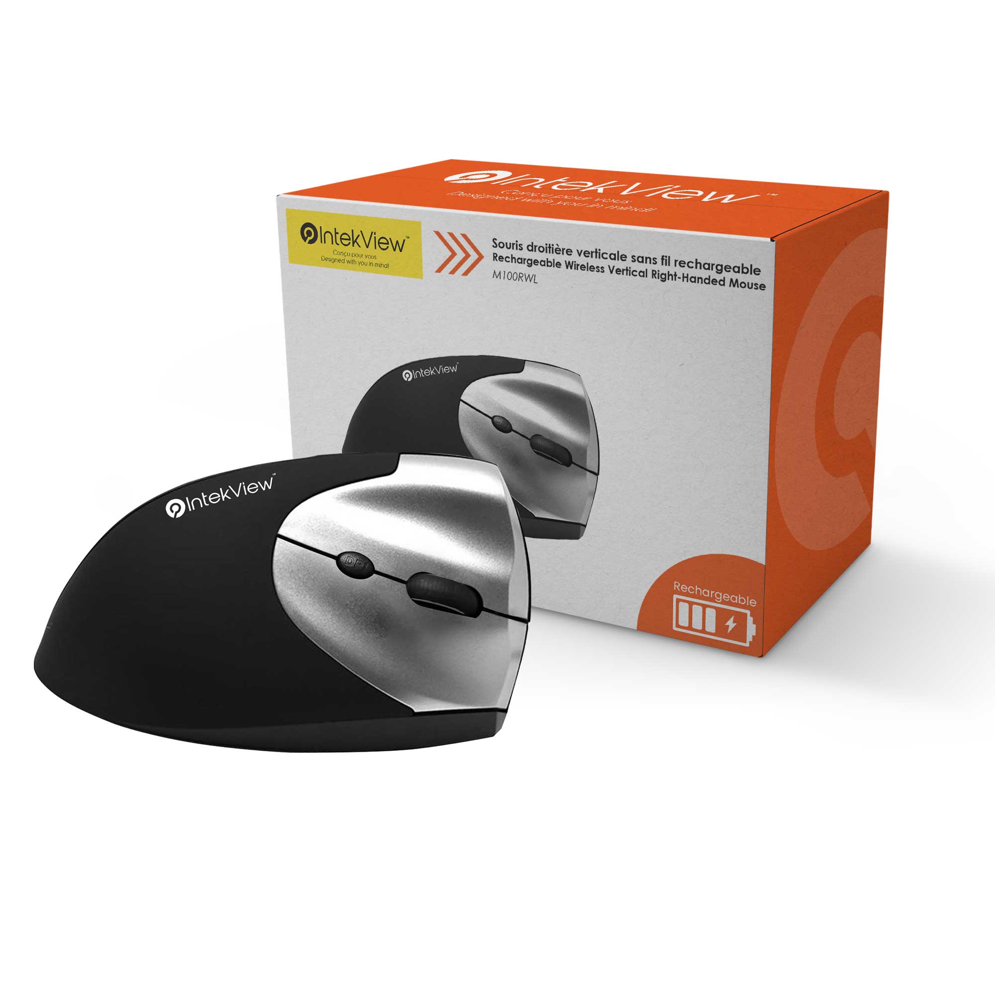 Souris IntekView Sans fil Droitière Rechargeable