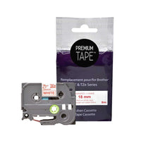 Brother TZe242 Red/White 18mm Alternative