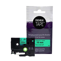 Brother TZe-741 Alternative Black/Green 18 mm