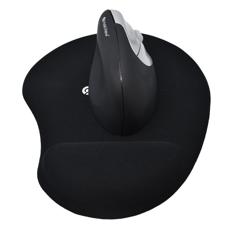 Tapis de souris Appuie-poignet en gel, Noir, Arrondi, 160g