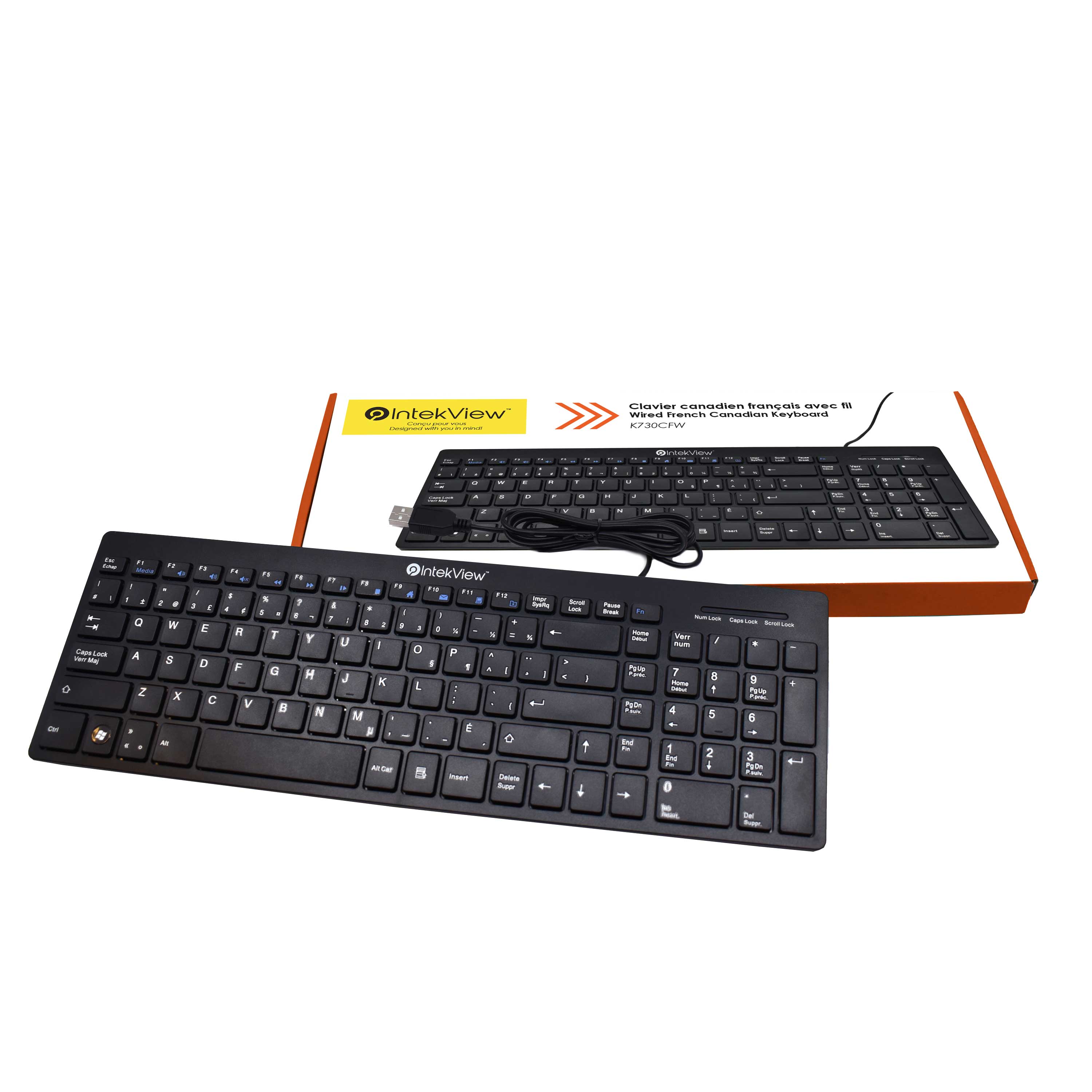 Clavier Ultra Mince IntekView V.2 Canadien Français Avec fil