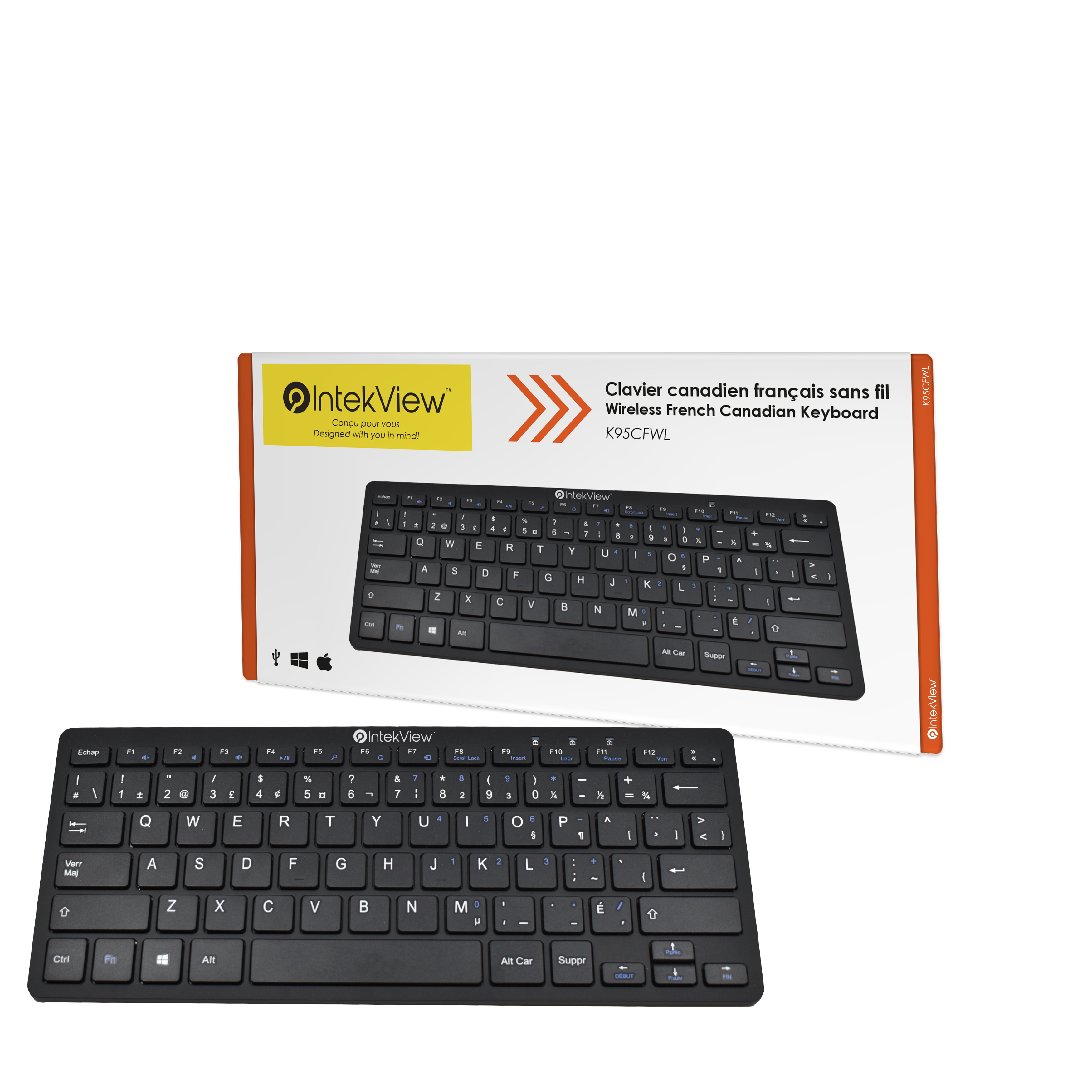 Mini Clavier IntekView Canadien Francais Sans Fil 11 ''