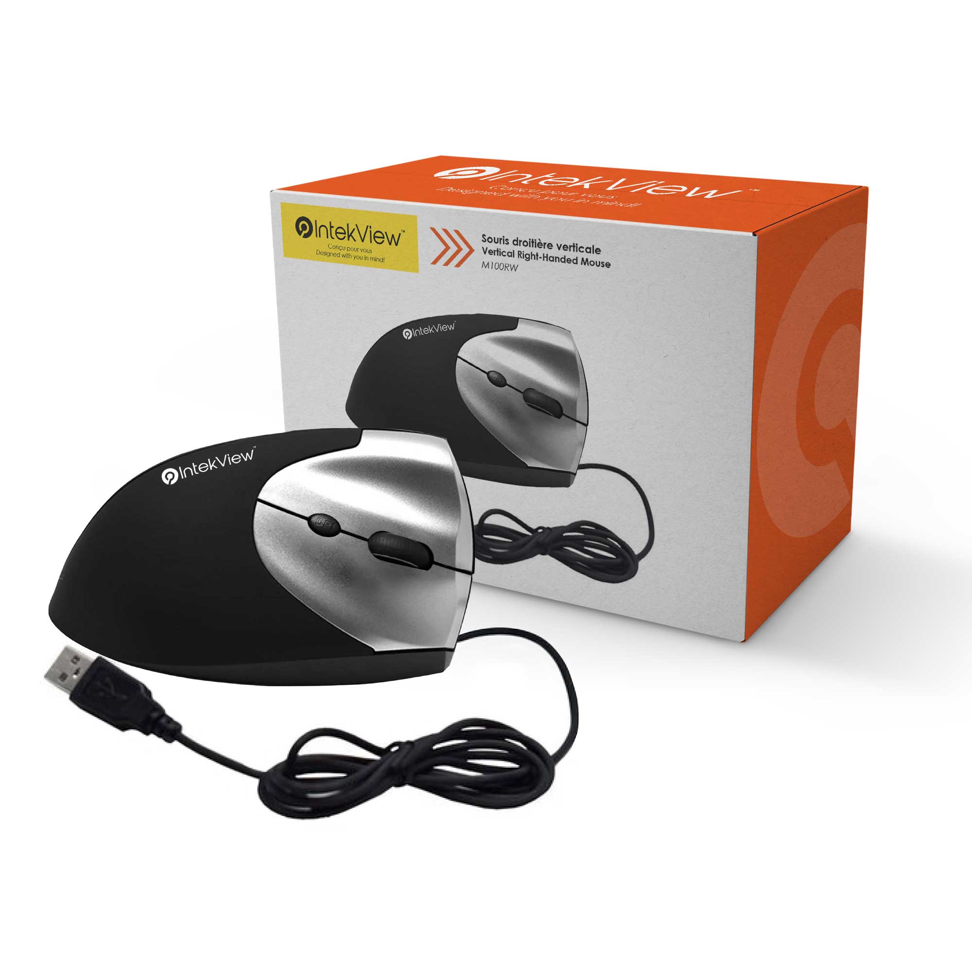 Souris IntekView Avec fil Droitière