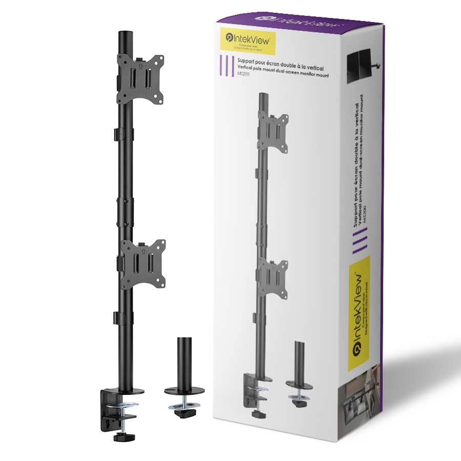 Vertical dual-monitor stand