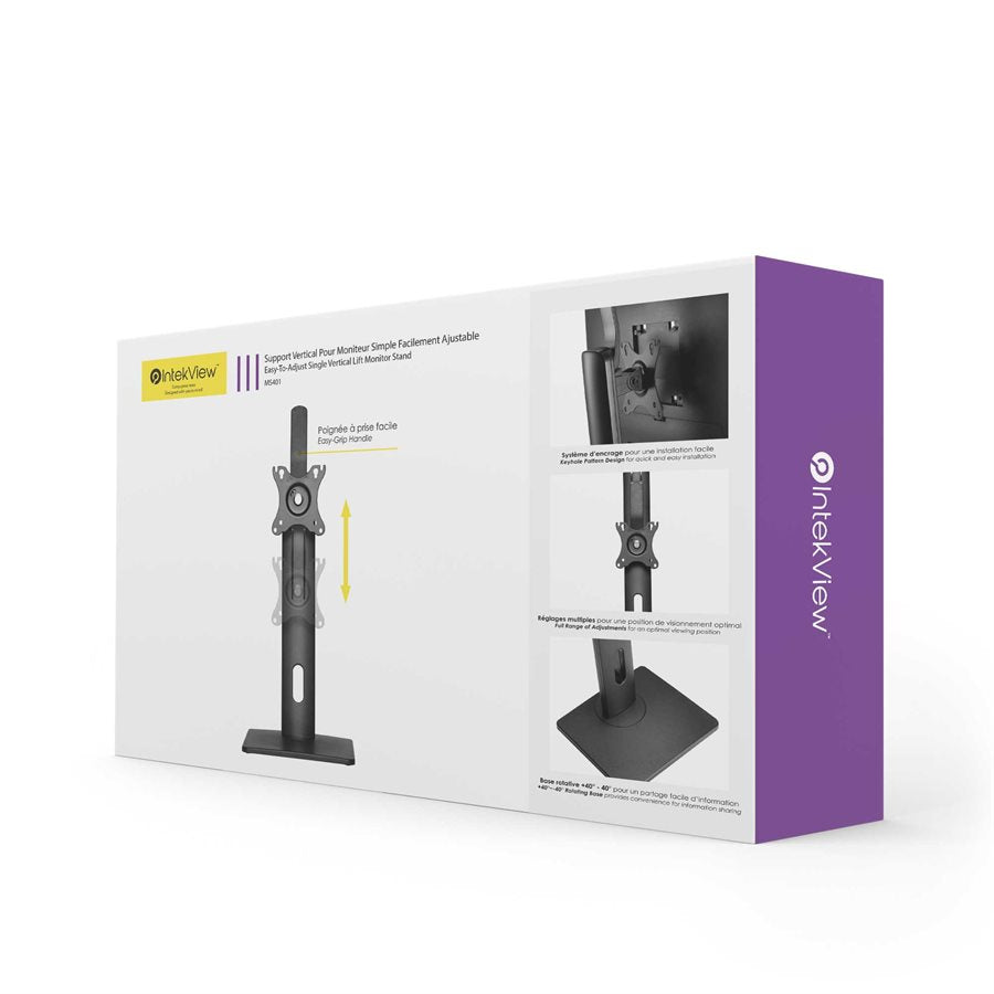 IntekView Support pour 1 écran sur pied ajustement facile