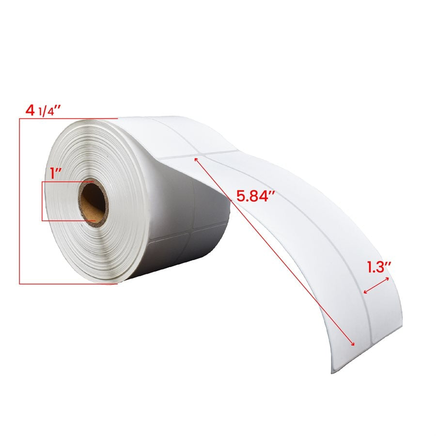 1.3x5.84'' Direct Thermal Labels 1''Core (800)
