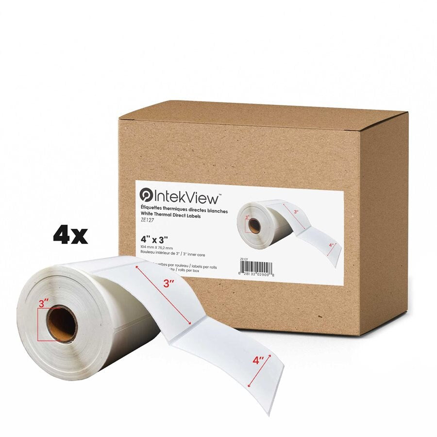 4x3'' Direct Thermal Labels 3''Core 1800/rolls - 4/cs