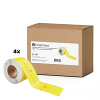 4x6'' Matte Paper Fluorescent Yellow Labels 3'' Core 500/roll 4/cs