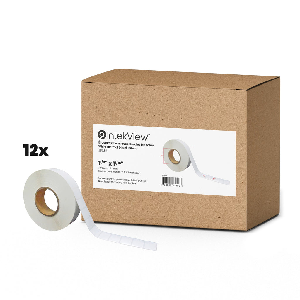 0,7874016''x0,7874'' Core 3''  White Direct Thermal Labels 500/rolls 12/cs